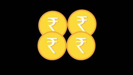 golden-coin-rupee-icon-loop-animation-with-alpha-channel,-transparent-background,-ProRes-444